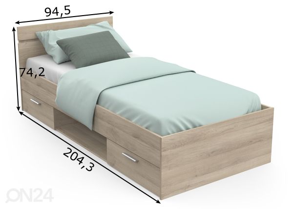 Sänky 90x200 cm mitat