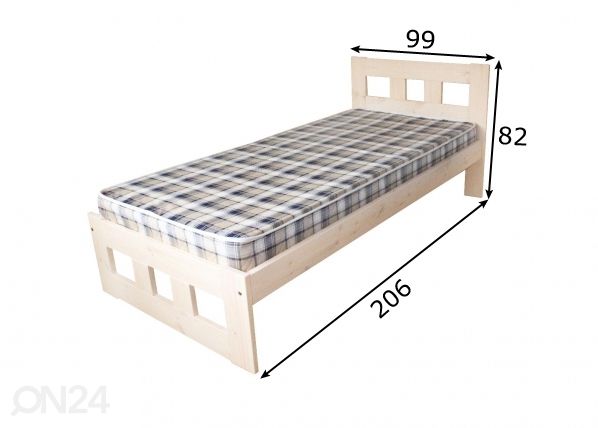 Sänky 90x200 cm mitat