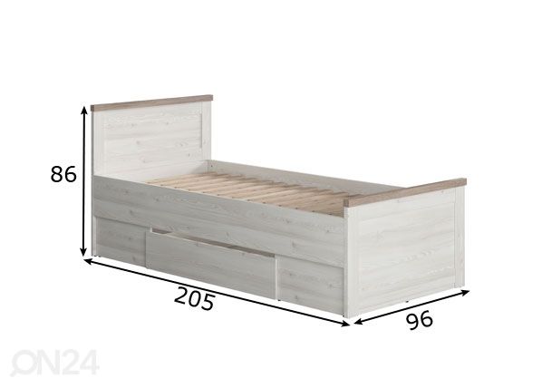 Sänky 90x200 cm mitat