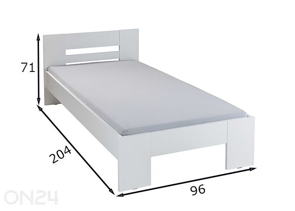 Sänky Annik 90x200 cm, valkoinen mitat
