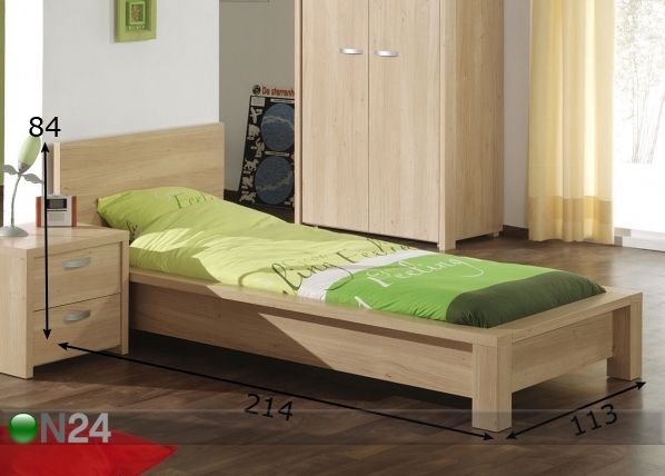 Sänky BALOU 90x200 cm mitat
