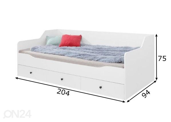 Sänky BE13 90x200 cm mitat