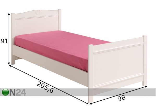 Sänky CAMILLE 90x200 cm mitat