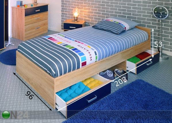 Sänky CAMPUS 90x200 cm mitat