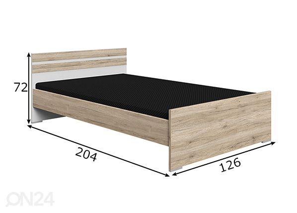 Sänky Cariba 120x200 cm mitat