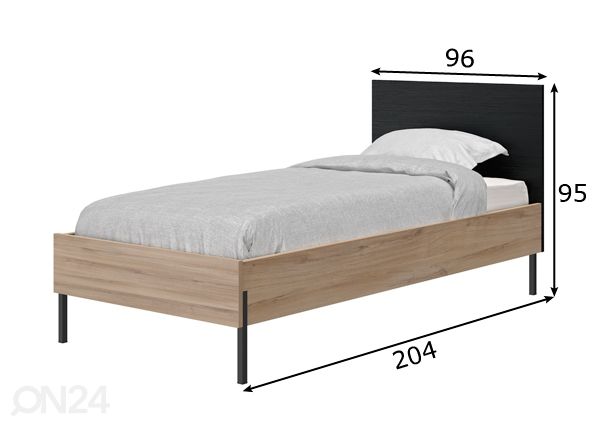 Sänky Castel 90x200 cm mitat