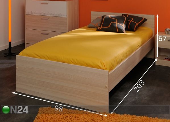 Sänky CHARLY 90x200 cm mitat