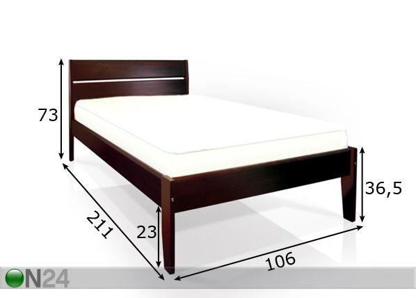Sänky CLASSIC 2, mänty 100x200 cm mitat
