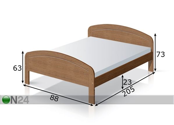 Sänky CLASSIC 3 80x200 cm, mänty mitat