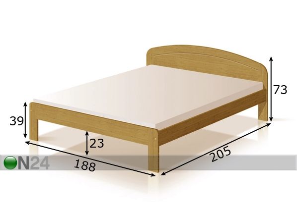Sänky CLASSIC 3, mänty 180x200 cm mitat