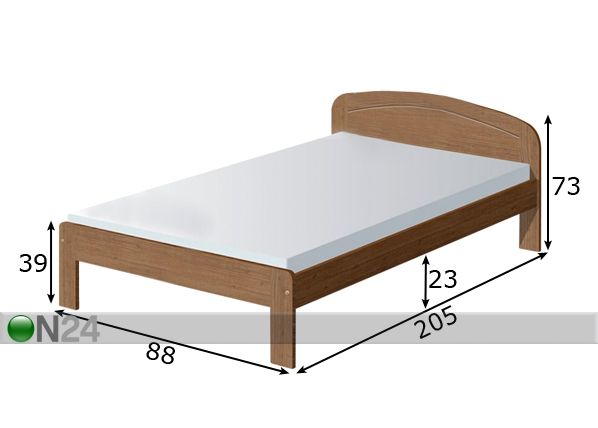 Sänky CLASSIC 80x200 cm mitat