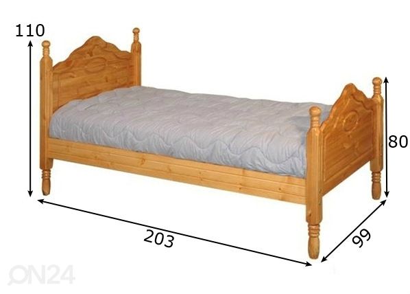 Sänky CORRIB 92x190 cm mitat