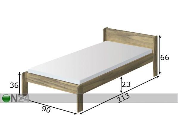 Sänky DECO 80x200 cm, mänty mitat
