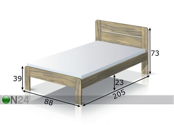 Sänky DECO 80x200 cm, mänty mitat