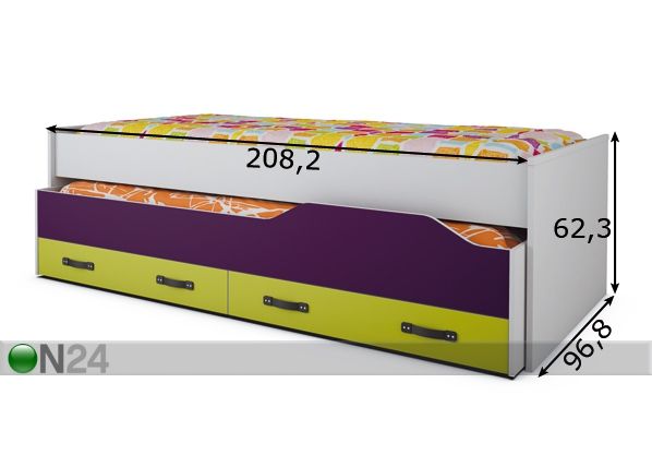 Sänky DIEGO 90x200 cm mitat