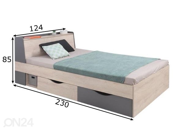 Sänky DL15 120x200 cm mitat