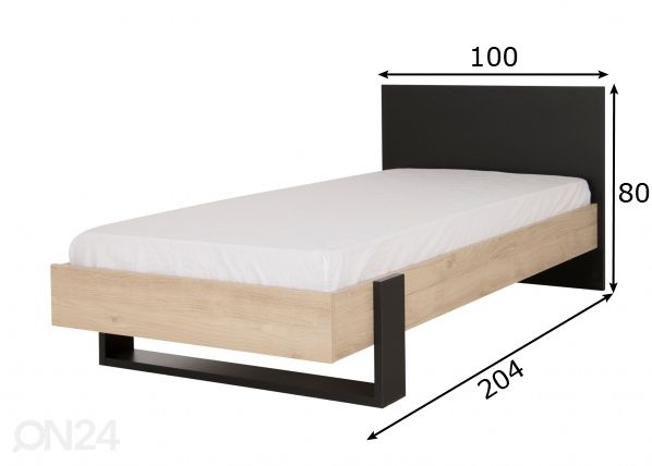 Sänky Duplex 90x200 cm mitat