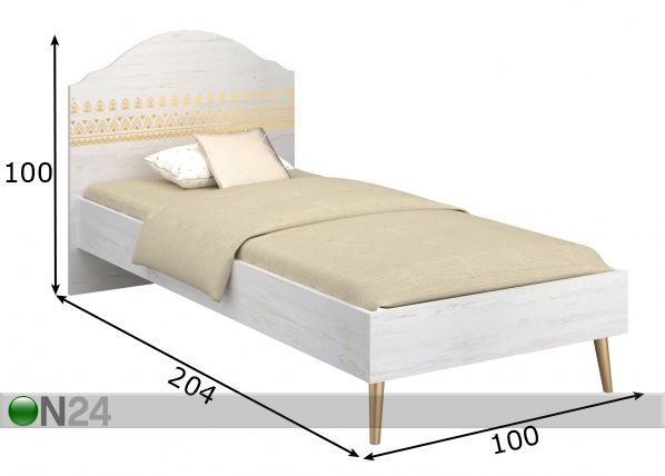 Sänky Elysia 90x200 cm mitat