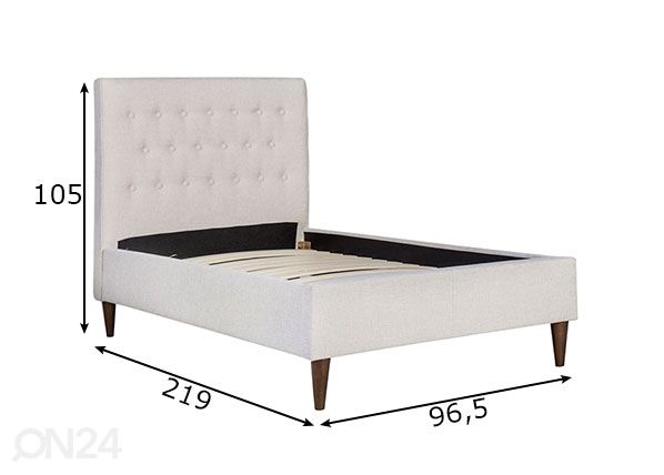 Sänky Emilia 90x200 cm mitat
