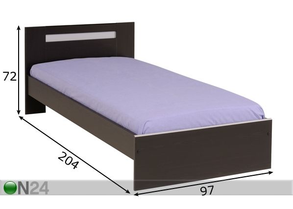 Sänky EVO 90x200 cm coffee mitat