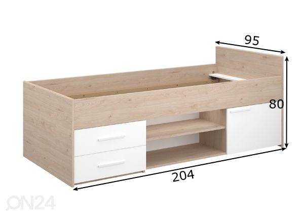 Sänky Finland 90x200 cm mitat
