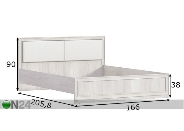 Sänky Florencia 160x200 cm mitat