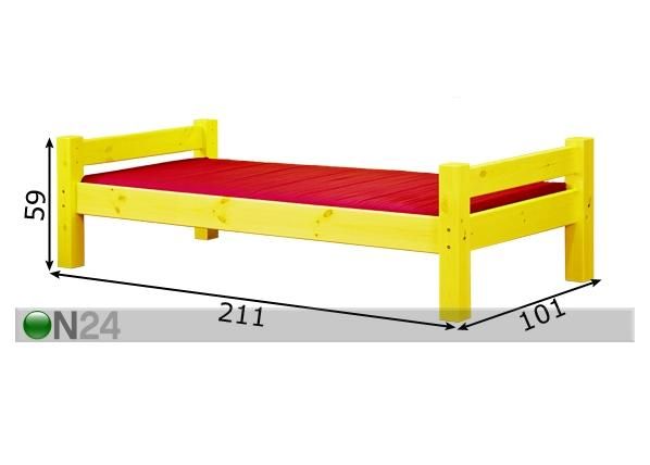 Sänky FÖÖNIKS 90x200 cm mitat