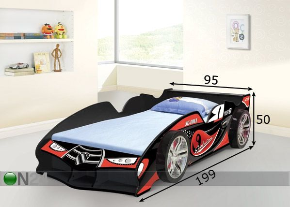 Sänky FORMULA BLACK 75x170 cm mitat