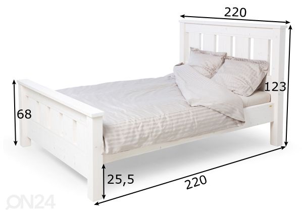 Sänky Georg 200x200 cm mitat