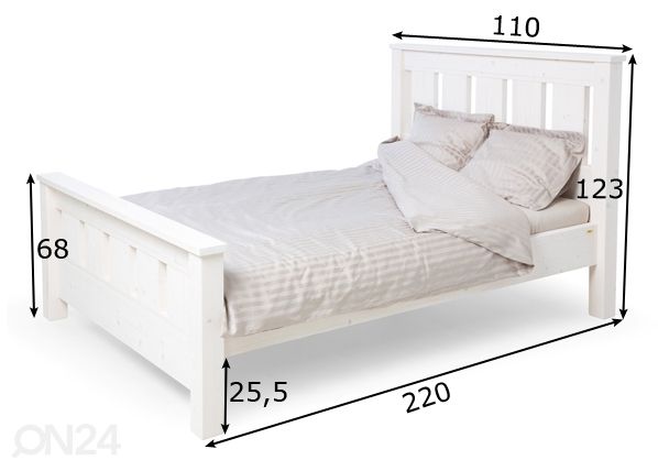 Sänky Georg 90x200 cm mitat