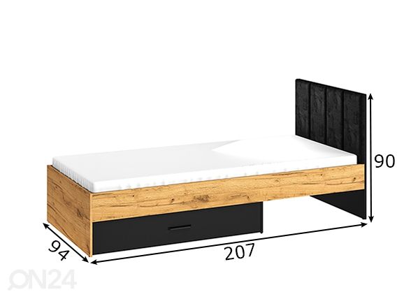 Sänky Gotland 90x200 cm mitat
