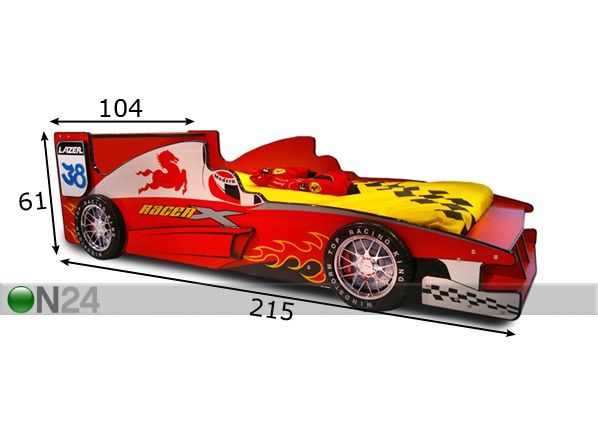 Sänky GP-FORMULA 93x190 cm + patja mitat