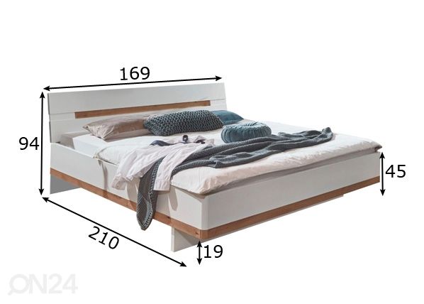 Sänky Gribraltar 180x200 cm 160x200 cm mitat