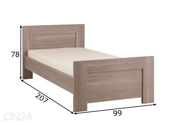 Sänky Hangun 90x200 cm mitat