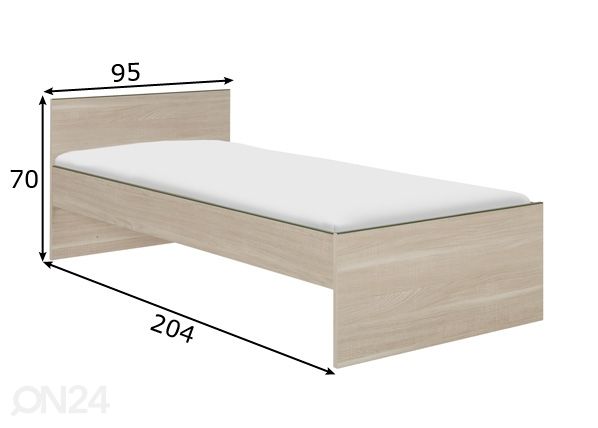 Sänky Indiana 90x200 cm mitat