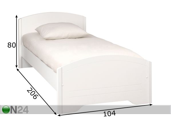 Sänky Ines 90x200 cm mitat