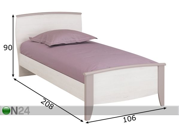 Sänky IRIS 90x200 cm mitat