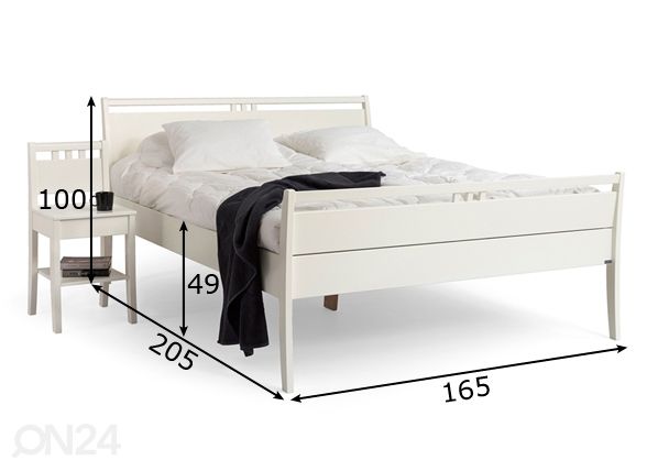 Sänky Joki, koivu 160x200 cm mitat