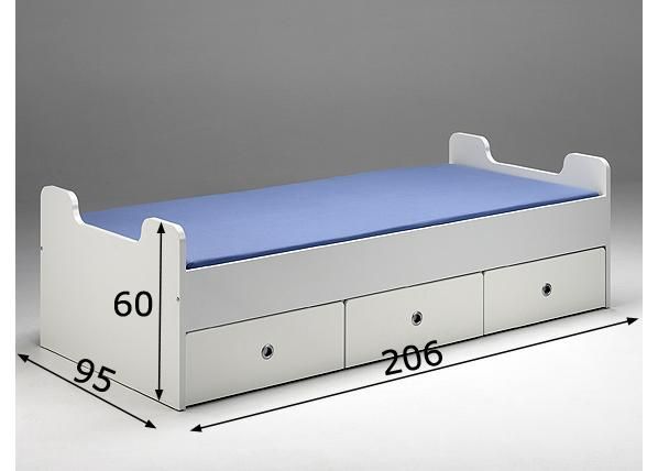 Sänky JUBEE 90x200 mitat