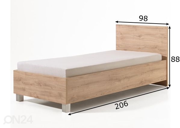 Sänky Jules 90x200 cm mitat