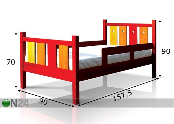 Sänky JUNIOR 80x150 cm mitat