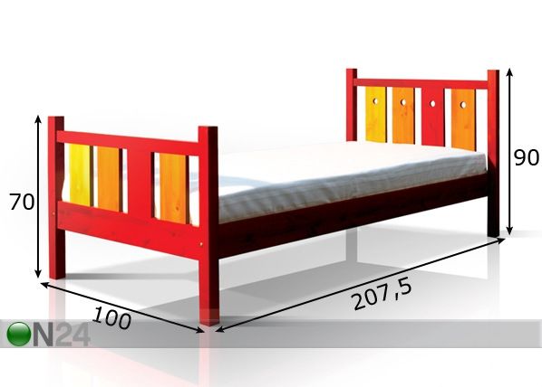 Sänky JUNIOR 90x200 cm mitat