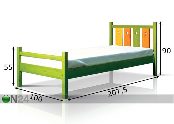 Sänky JUNIOR 90x200 cm mitat