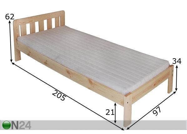 Sänky JYRI 90x200 cm mitat