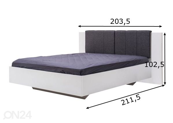 Sänky Karl 160x200 cm mitat