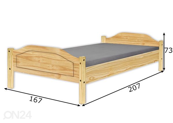 Sänky Karlo 160x200 cm mitat