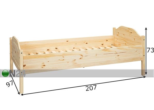 Sänky Karlo 90x200 cm mitat