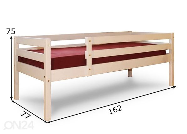Sänky, koivu 70x155 cm mitat