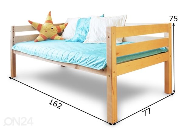 Sänky, koivu 70x155 cm mitat