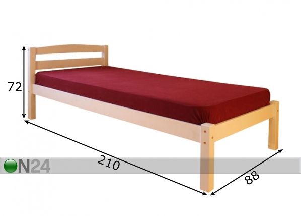 Sänky, koivus 80x200 cm mitat